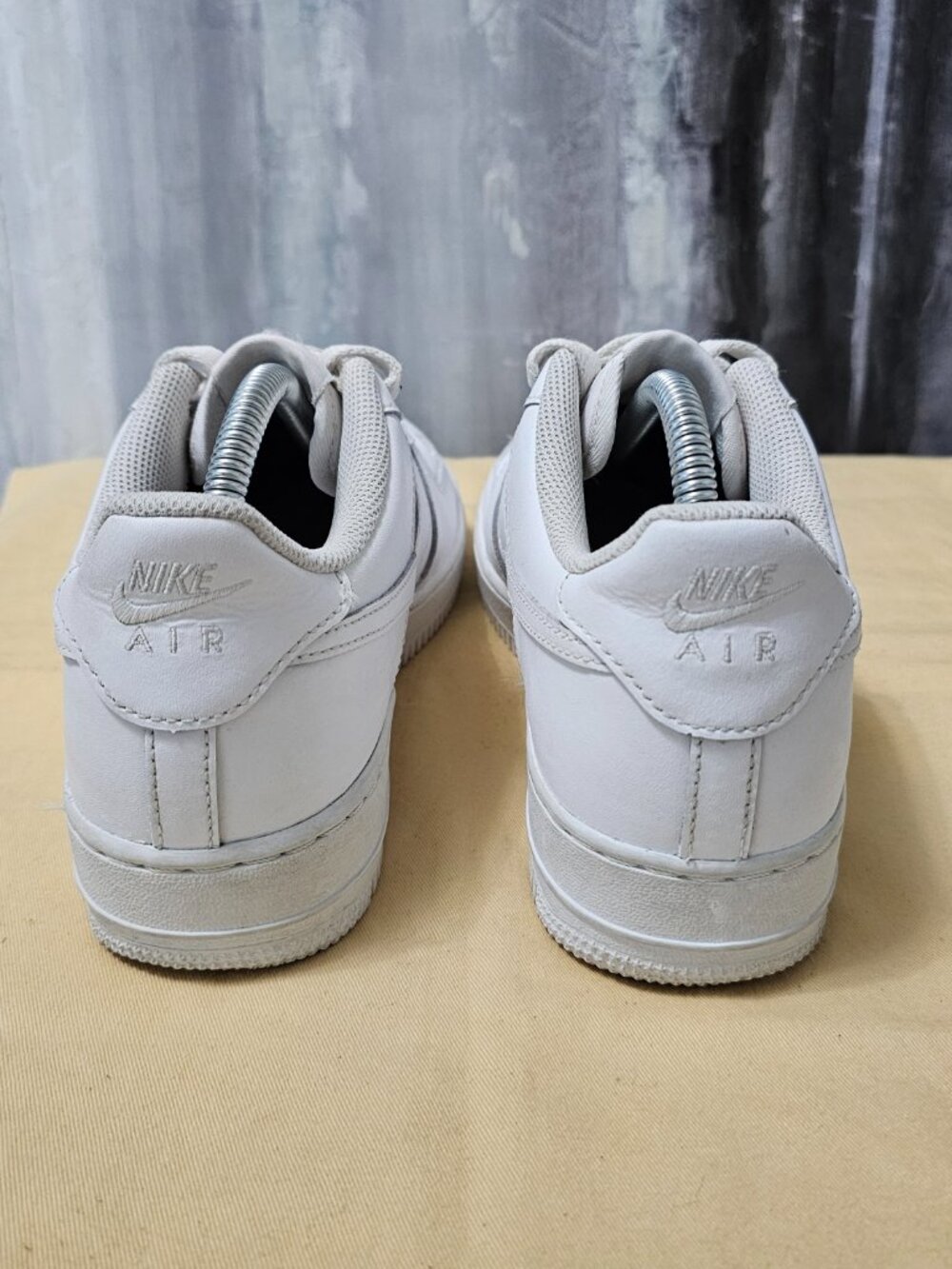 Nike Air Force 1 Low LE Triple White Sneakers - Size 7Y / Women’s Size 8.5 - Picture 5 of 7